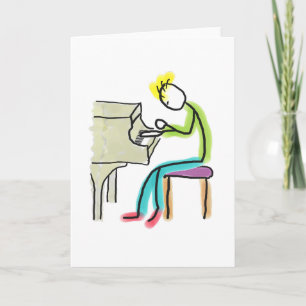 Pianospelande Stickman Kort