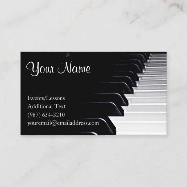 Pianospelare - lärare - låtskrivare - musikband visitkort (Framsida)