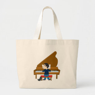 Pianospelare och hund jumbo tygkasse