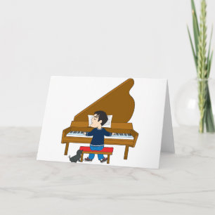 Pianospelare och hund kort