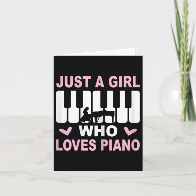 Pianospelare Pianoflicka Pianist Kvinna  Kort (Framsida)