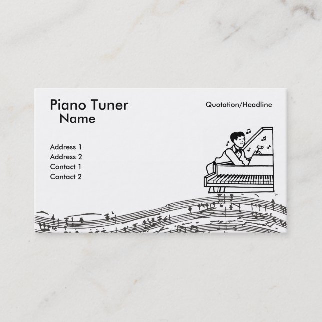 Pianostämmarevisitkort Visitkort (Framsida)