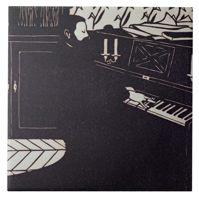 Pianot, 1914 (träsnittet) kakelplatta (Framsidan)