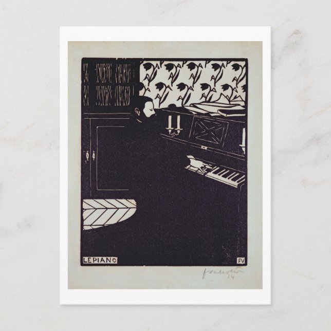 Pianot, 1914 (träsnittet) vykort (Framsida)