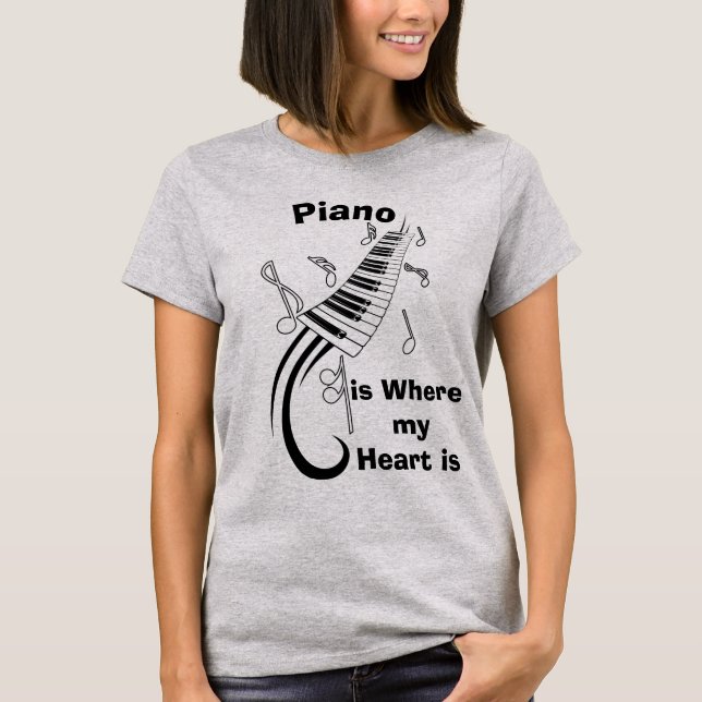 Pianot är var min humoristiska T-tröja för hjärta T-shirt (Framsida)