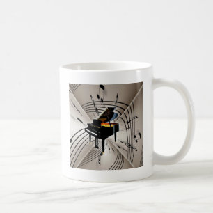 Pianot noterar och bemannar kaffemugg