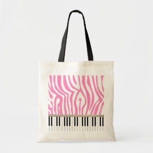 Pianot stämm den rosa zebra tryck tygkasse