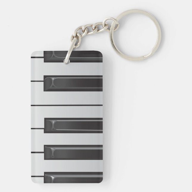 Pianot stämm den tvåsidiga rektangeln Keychain (Baksidan)