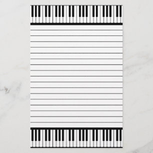 Pianot stämm det fodrade svartvita mönster brevpapper
