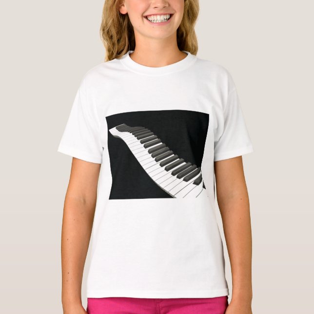 Pianot stämm flickaT-tröja T Shirt (Framsida)