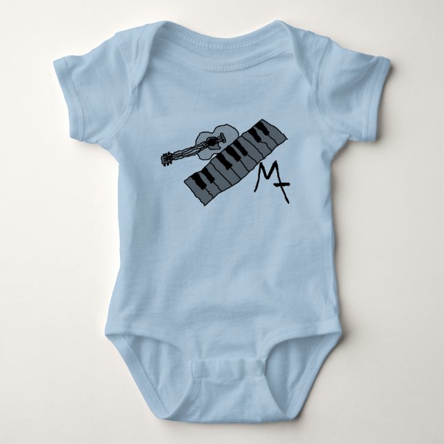pianot stämm och gitarrbebisonsie t-shirt (Framsida)