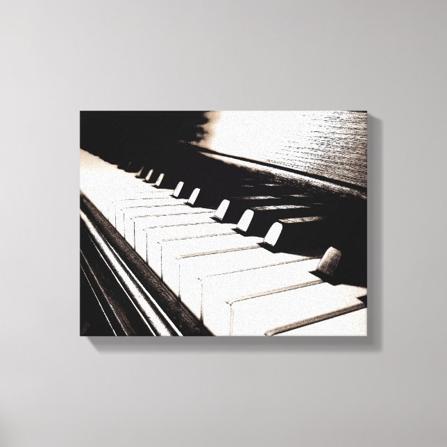 Pianotangent Makro Inramad Canvas (Framsida)