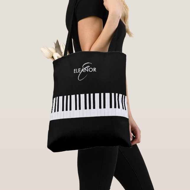 Pianotangent Musikinstrument Monogrammerad Tygkasse (Närbild)