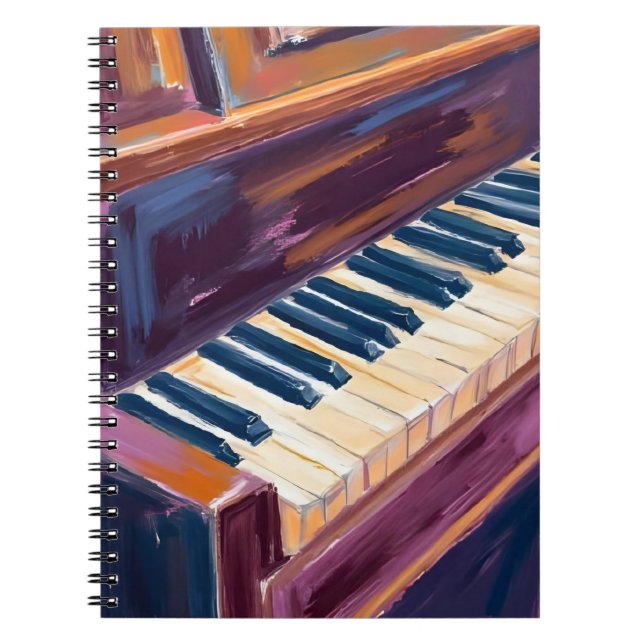 Pianotangent Pianist Målning Anteckningsbok (Framsidan)