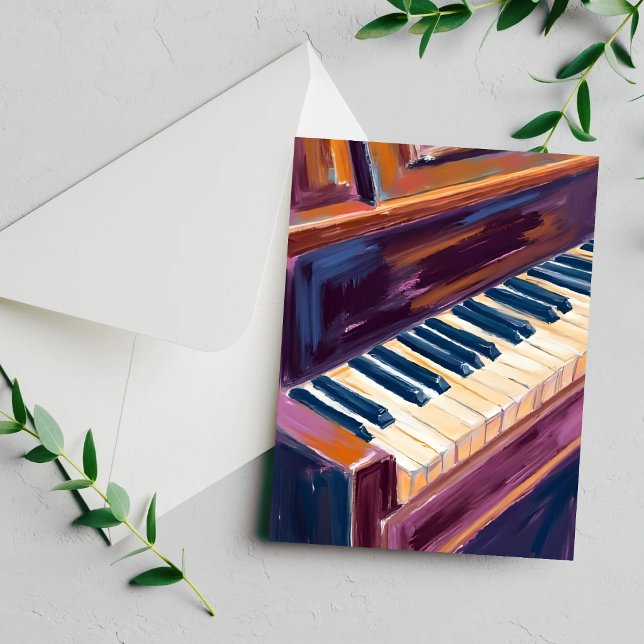 Pianotangent Pianist Målning Kort (Skapare uppladdad)