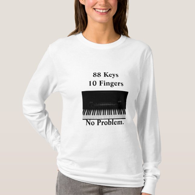 Pianotangentbord. Inget problem Tee (Framsida)