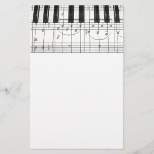 Pianotangentbord och musik noter brevpapper