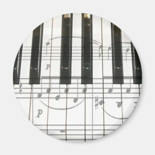 Pianotangentbord och musik noter magnet