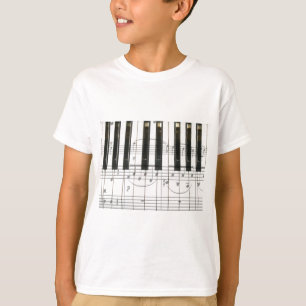 Pianotangentbord och musik noter t shirt
