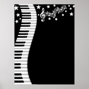 Pianotangentbord- och musikpubaffisch poster