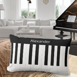 Pianotangentbord Svart Vitt Musikinstrument Lumbarkudde