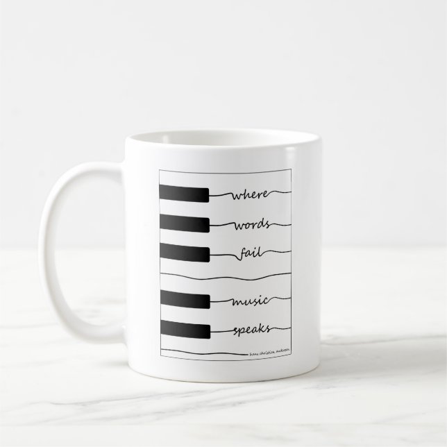 Pianotangentbordmugg med inspirera citationstecken kaffemugg (Vänster)