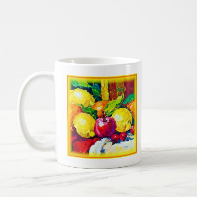 Piantering av tropiska frukter. Köp nu Kaffemugg (Vänster)