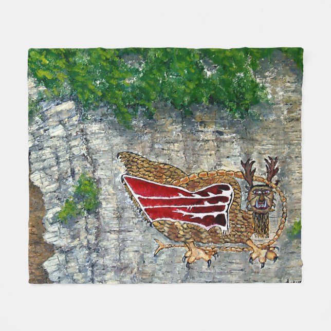 Piasa Bird Illinois Native American Legend Ull Fleecefilt (Framsidan (Horisontell))