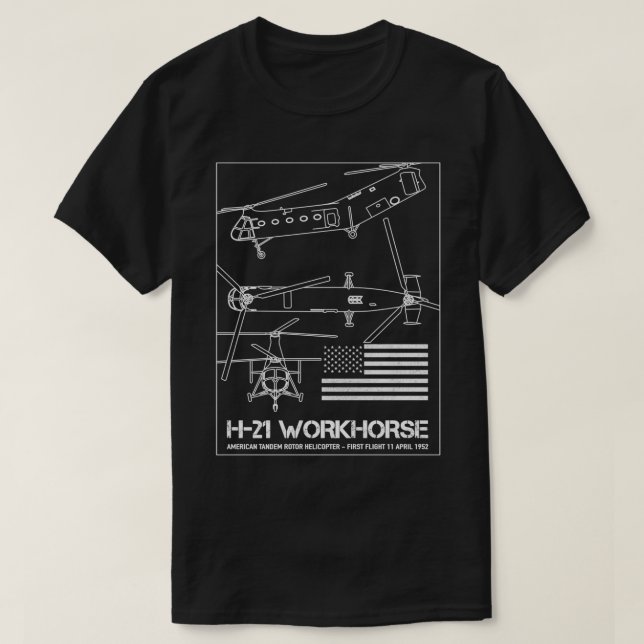 Piasecki H21 Workhorse American Cargo Helicopter B T Shirt (Design framsida)