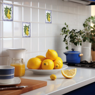 Piastrelle di ceramica con limoni italiani kakelplatta
