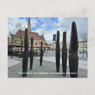 Piata Unirii, Cluj-Napoca, Rumänien, på Helg Vykort