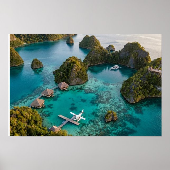 Piaynemo Raja Ampat Öarnas Paradisiska Utsikt Kons Poster (Framsidan)
