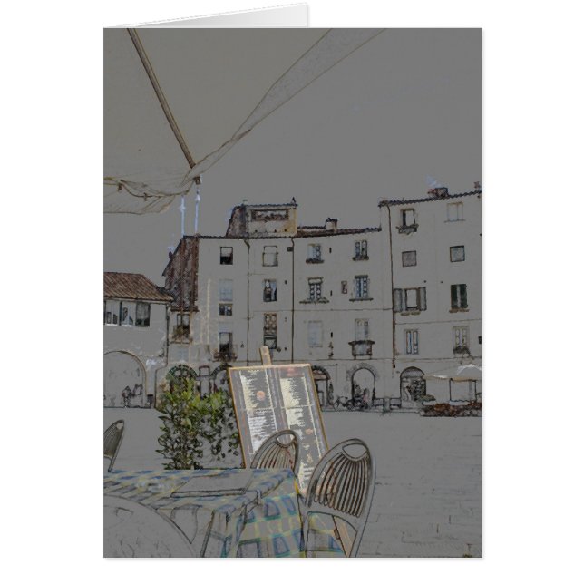 Piazza Anfiteatro i Lucca, italien OBS Kort (Framsidan)
