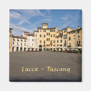 Piazza Anfiteatro Square i Lucca-Toskana, Italien Magnet
