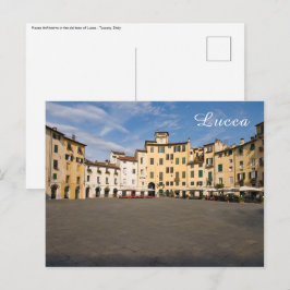 Piazza Anfiteatro-torget i Lucca - Toscana, Italie Vykort