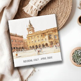 Piazza Bologna Italien Watercolor Italy Travel Magnet