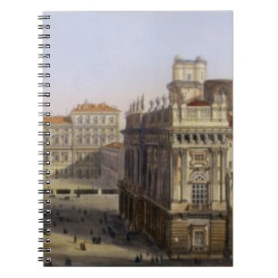 Piazza Castello, Turin som inristas av F. Citterio Anteckningsbok Med Spiral