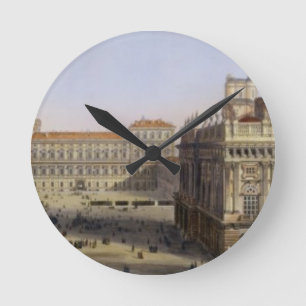 Piazza Castello, Turin som inristas av F. Citterio Rund Klocka