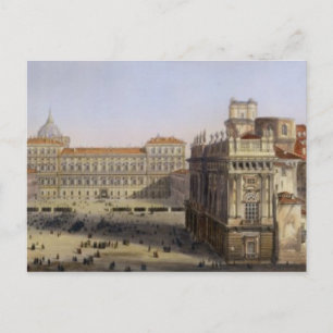 Piazza Castello, Turin som inristas av F. Citterio Vykort