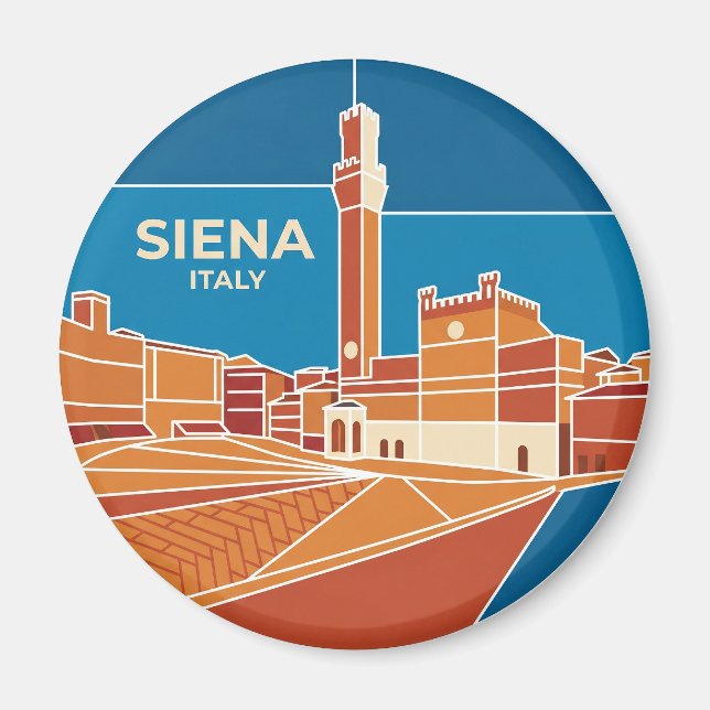 Piazza del Campo Italien Magnet (Framsidan)