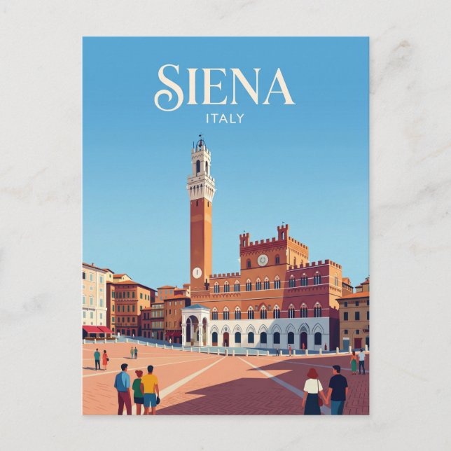 Piazza del Campo Italien Vykort (Framsida)