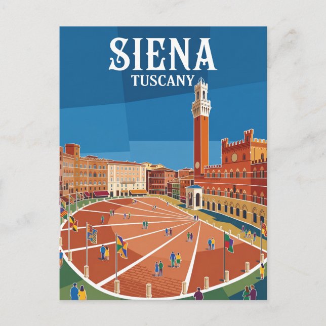 Piazza del Campo Italien Vykort (Framsida)