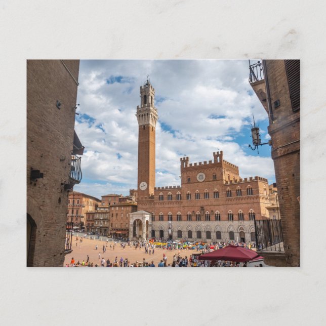 Piazza del Campo, Siena, Toscana, Italien vykort (Framsida)