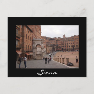 Piazza del Campo, Siena-vykort för svart text Vykort