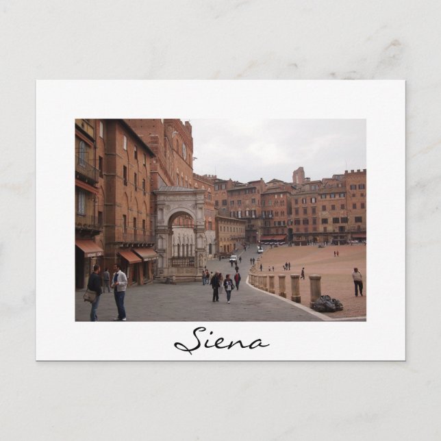 Piazza del Campo, Siena white gräns vykort (Framsida)