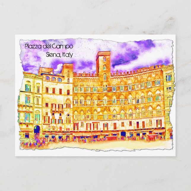 Piazza del Campo Vykort (Framsida)