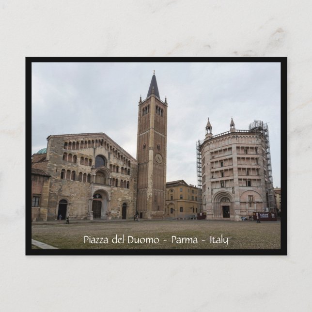 Piazza del Duomo, Parma, Italien Postcard Vykort (Framsida)