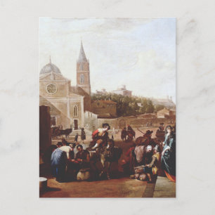 Piazza del Popolo i Rom av Johannes Lingelba Vykort