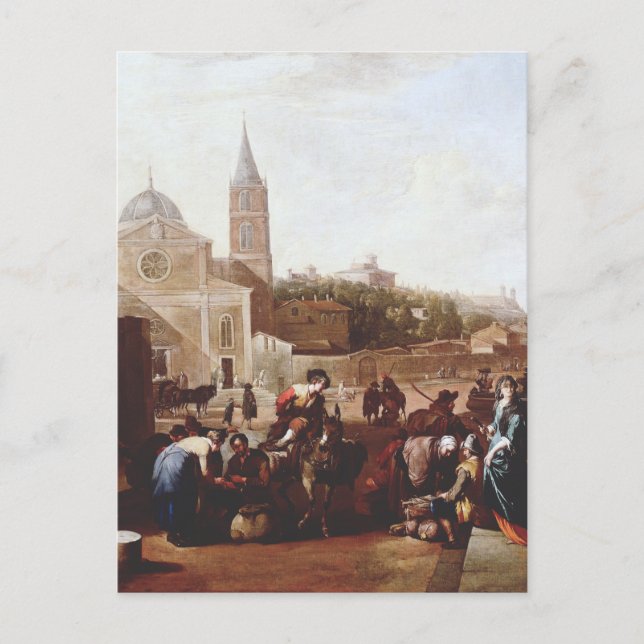 Piazza del Popolo i Rom av Johannes Lingelba Vykort (Framsida)