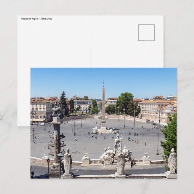 Piazza del Popolo - Rom, Italien Vykort (Fram/baksida)